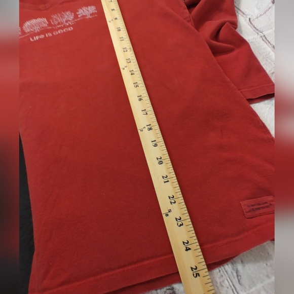 Life is Good V Neck Crusher T "Trees" Red Long Sleeve M - Picture 11 of 12